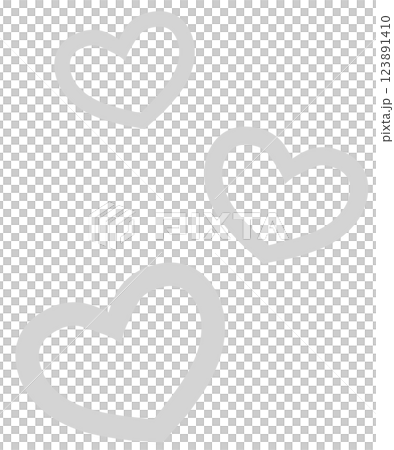 グレーのシンプルな手描きハートのイラスト 123891410