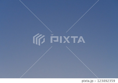 月と金星と飛行機 (2025年3月2日の幻想的な光景) - 3:2 123892359