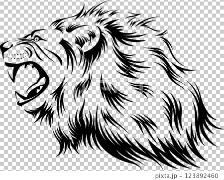 Roaring lion profile illustration Roaring lion profile illustration 123892460