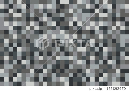 Pixel brick game background. Ground texture vector seamless pattern with grey cubes. Abstract noisy mosaic backdrop for hide censored content 123892470