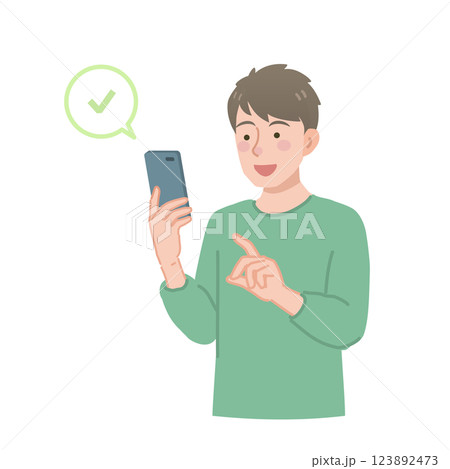 スマホを操作する男性 123892473