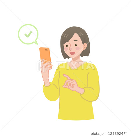 スマホを操作する女性 スマホを操作する女性 123892474