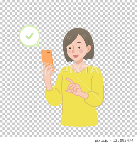 Woman operating a smartphone 123892474