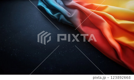 Elegant Folded Nonbinary Pride Flag on Monochrome Background Soft Textures and Crisp Edges for Inclusive Representation 123892668
