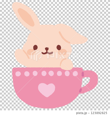 茶杯裡的兔子插圖 茶杯裡的兔子插圖 123892825
