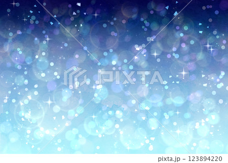 青と水色のグラデーションのキラキラ背景 イルミネーション 玉ボケ 光 青と水色のグラデーションのキラキラ背景 イルミネーション 玉ボケ 光 123894220