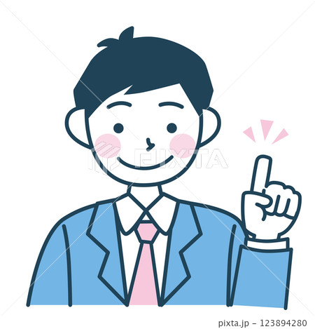 ブレザーの男子学生のベクターイラスト ブレザーの男子学生のベクターイラスト 123894280