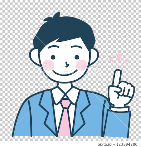 ブレザーの男子学生のベクターイラスト ブレザーの男子学生のベクターイラスト 123894280