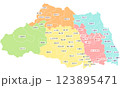 地図_埼玉県境界線色分け文字あり 123895471