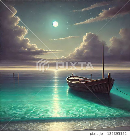 Fishing boat on the sea 123895522