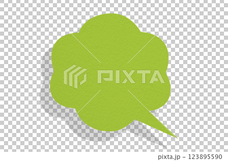 Green paper speech bubbles separate on transparent background 123895590