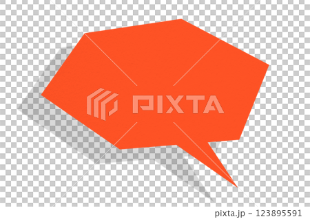 Red paper speech bubbles separated on transparent background Red paper speech bubbles separated on transparent background 123895591