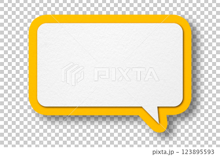 Yellow paper speech bubbles separated on transparent background Yellow paper speech bubbles separated on transparent background 123895593