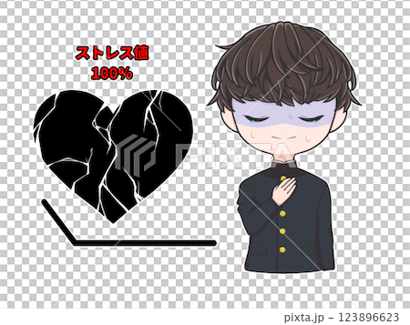 男性 5/5,顯示壓力水平 男性 5/5,顯示壓力水平 123896623