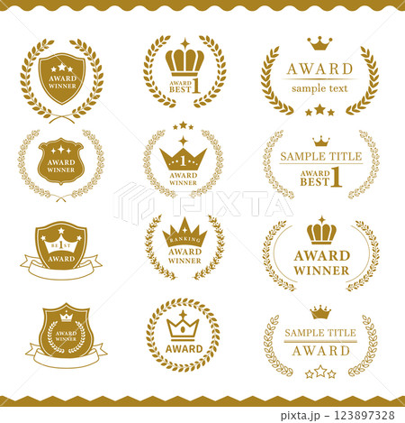 アワードのシンプルな金のあしらい アワードのシンプルな金のあしらい 123897328