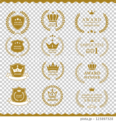 アワードのシンプルな金のあしらい アワードのシンプルな金のあしらい 123897328