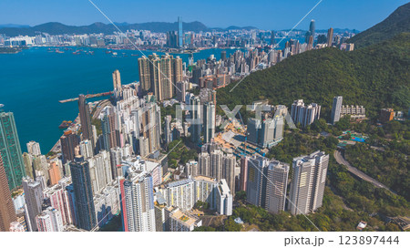Feb 9 2025 View of Hong Kong Skyline With Skyscrapers 123897444