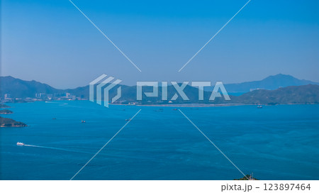 Feb 9 2025 Hong Kong Outer Harbour Coastal Skyline View Feb 9 2025 Hong Kong Outer Harbour Coastal Skyline View 123897464