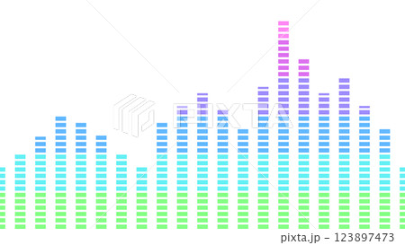 シームレスグラフ背景パターン（イコライザー・縦グラデーション） 123897473