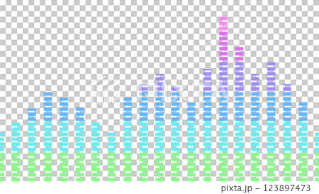 シームレスグラフ背景パターン（イコライザー・縦グラデーション） 123897473