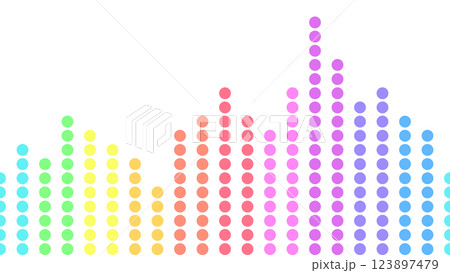 シームレスグラフ背景パターン（絵グラフ風・横グラデーション） 123897479