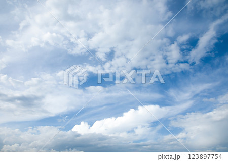 blue sky background with white clouds 123897754