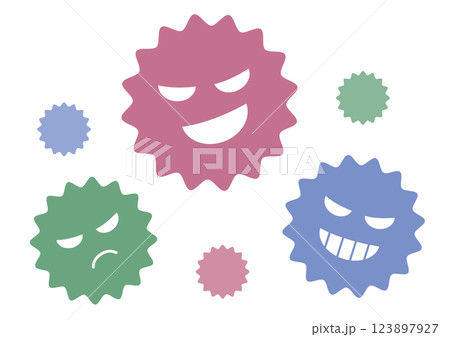 元気な色々なバイ菌のイメージイラスト 元気な色々なバイ菌のイメージイラスト 123897927