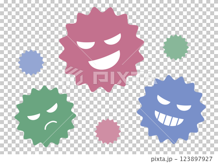 元気な色々なバイ菌のイメージイラスト 元気な色々なバイ菌のイメージイラスト 123897927