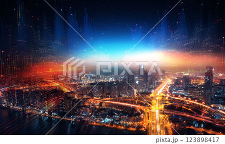 未来的なイメージの都会 都市開発 未来的なイメージの都会 都市開発 123898417