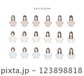 女性の様々な髪型 123898818