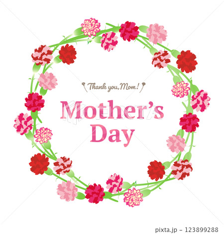 母の日の赤とピンクのカーネーションのフレーム 母の日の赤とピンクのカーネーションのフレーム 123899288
