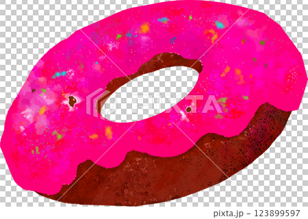 Pink donut illustration 123899597