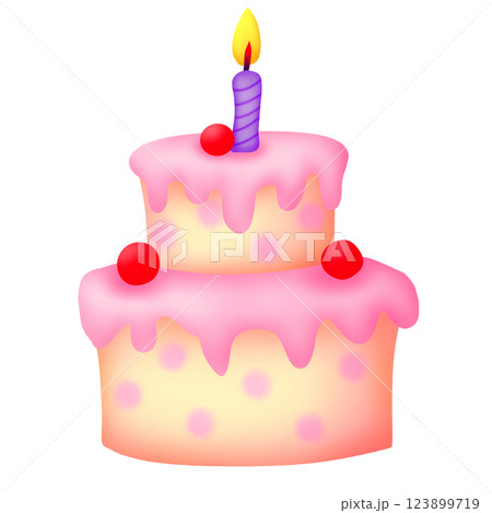 birthday cake with candle 123899719