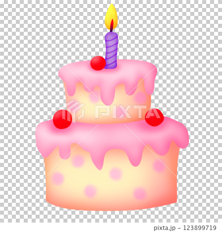 birthday cake with candle 123899719