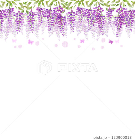 藤の花と蝶（正方形） 123900018