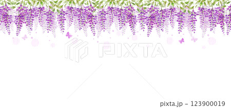 藤の花と蝶（横長） 123900019