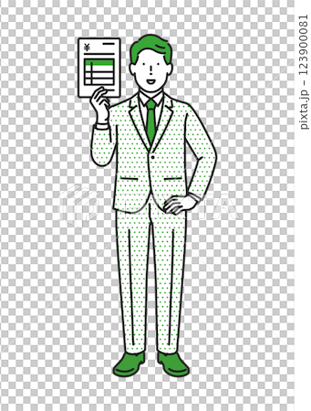Businessman showing a quote 123900081