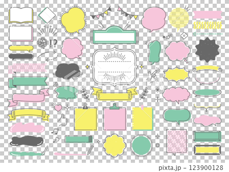 Pop handwritten style speech bubble set 123900128