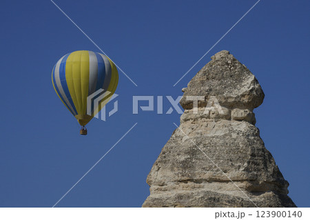 A popular holiday destination, a natural wonder. A holiday destination where you can travel in the sky with hot air balloons. Impressive view of hot air balloons and fairy chimneys. A popular holiday destination, a natural wonder. A holiday destination where you can travel in the sky with hot air balloons. Impressive view of hot air balloons and fairy chimneys. 123900140