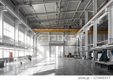 Interior of industrial building 123900357