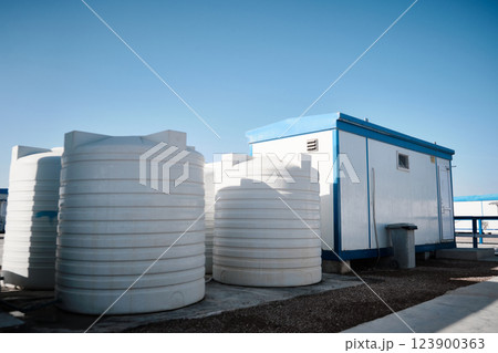 Water storage tanks and prefabricated industrial building Water storage tanks and prefabricated industrial building 123900363