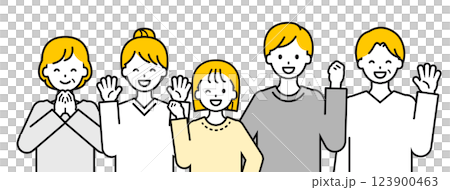 Upper body pose set_Happy "three generation family" set 123900463