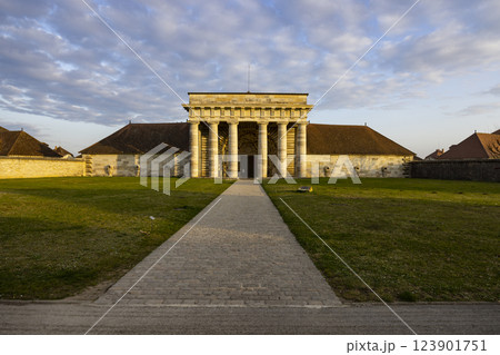 Royal salt work complex in Arc-et-Senans, UNESCO World Heritage Site, Franche Comte, France 123901751