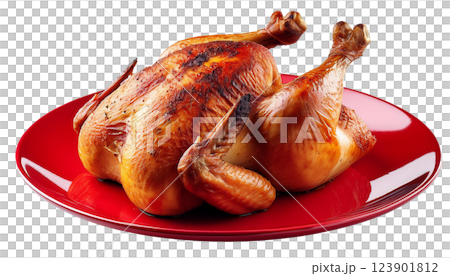 Whole roasted chicken, roast chicken 123901812