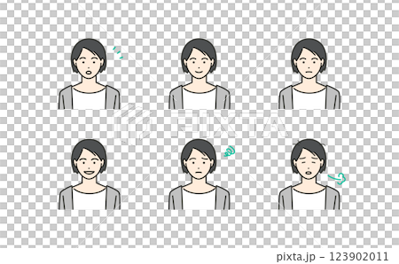 A simple avatar illustration set of expressive young women (colorful) A simple avatar illustration set of expressive young women (colorful) 123902011