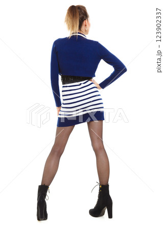 Fashion photo of young woman in full length. Girl posing. 123902337