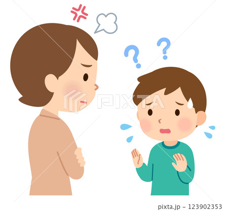 話したいことが上手く伝えられない子ども　発達障害 123902353