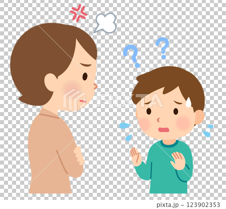 話したいことが上手く伝えられない子ども　発達障害 123902353