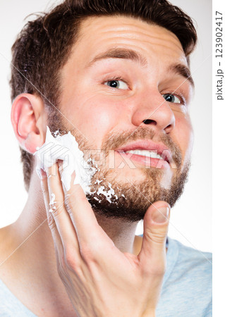 Man preparing to shave Man preparing to shave 123902417