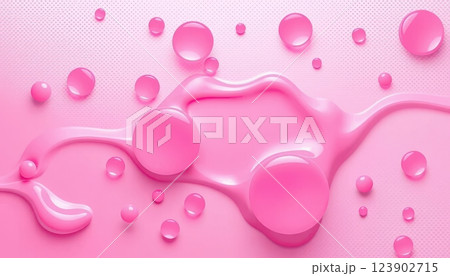 a pink liquid wave with water droplets on it a pink liquid wave with water droplets on it 123902715